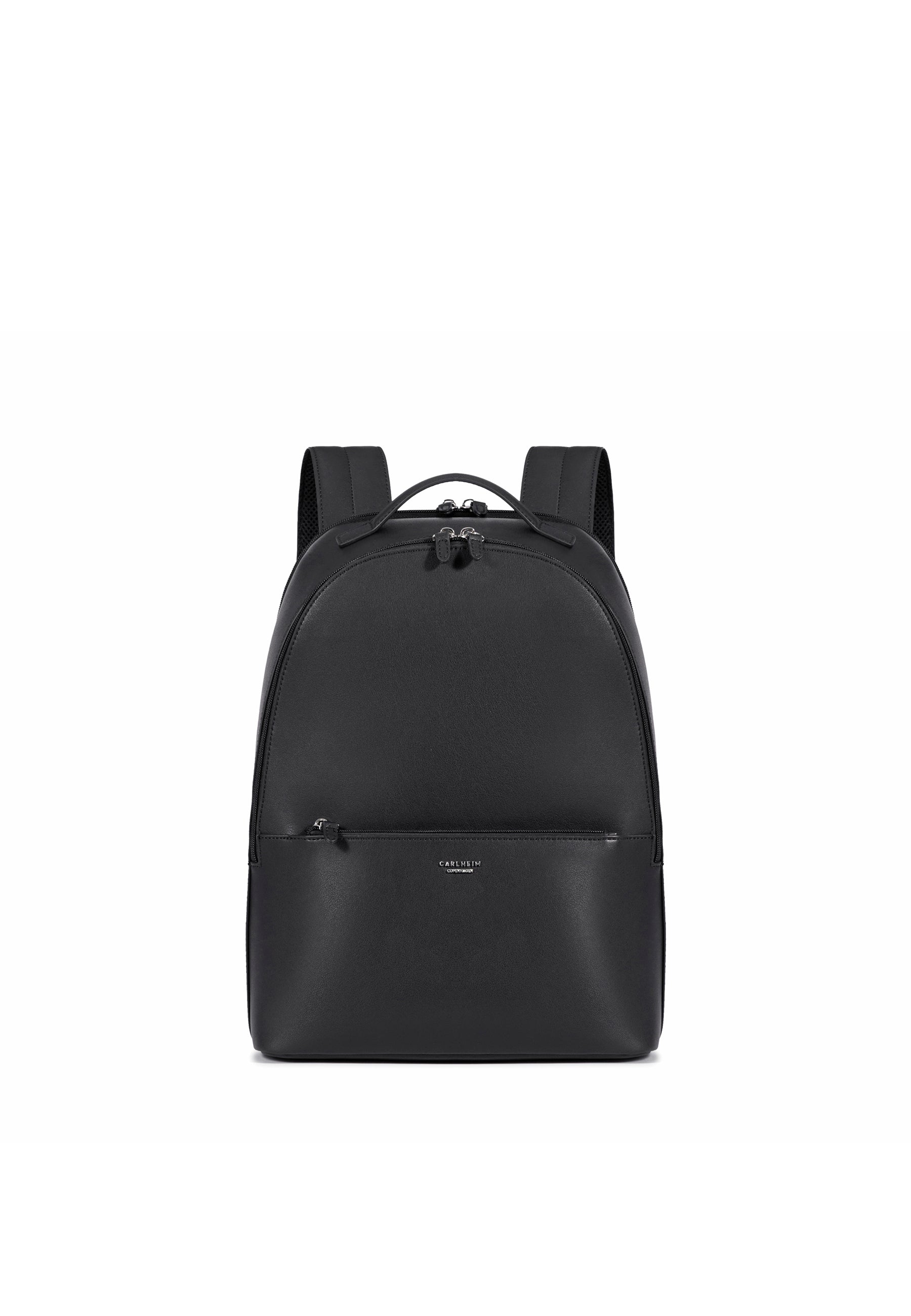 black genuine leather backpack Louvre Genuine Leather Backpack (Black)
