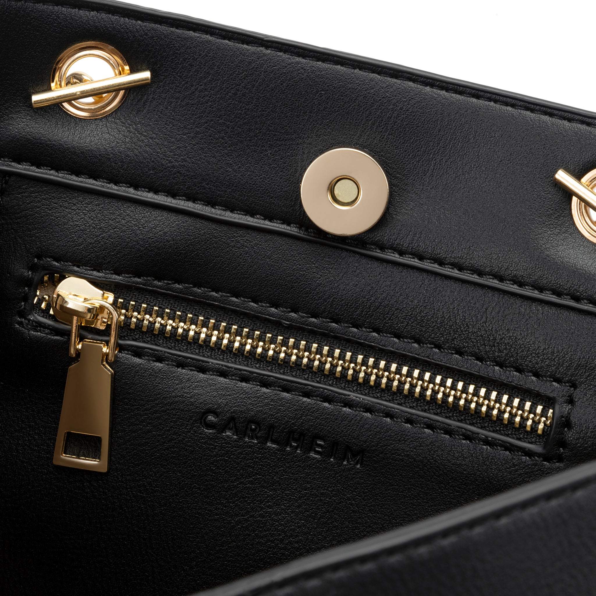 Bolso Bandolera Chroma - Negro, Piel PU, Cierre De Latón, Diseño Clásico Y Elegante, Resistente A La Intemperie