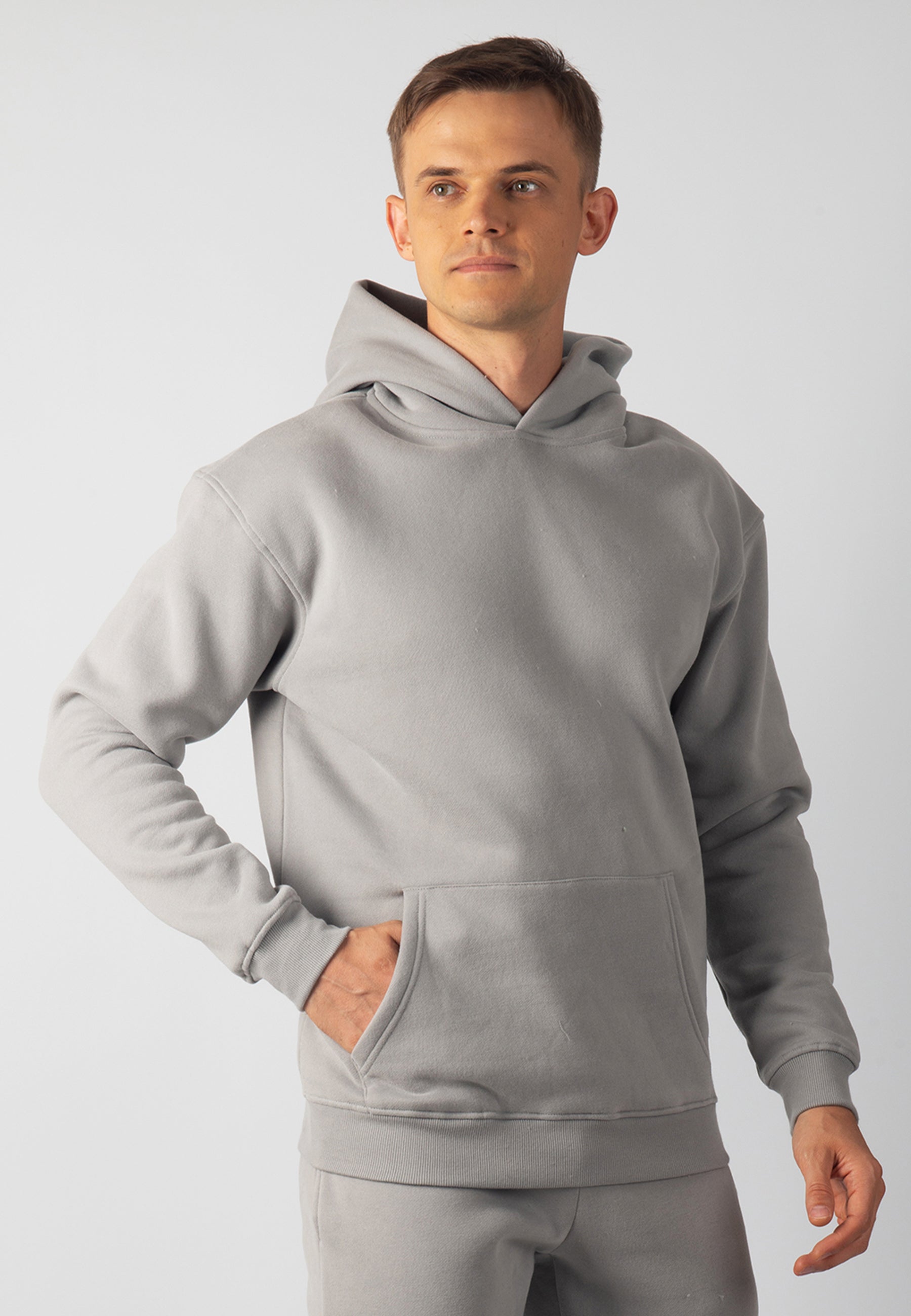 Hudson Branded Hoodie (Stone Grey)