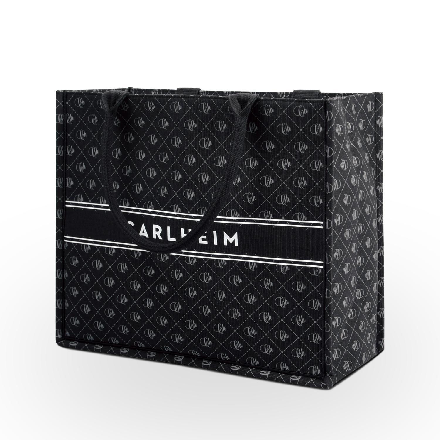 Women's bags - Tote bag Canvas Large (Black patterned) – Carlheim